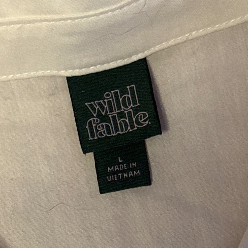Wild Fable Womens White Cropped Hook & Eye Front Long Sleeve Top, Size L - Picture 4 of 8